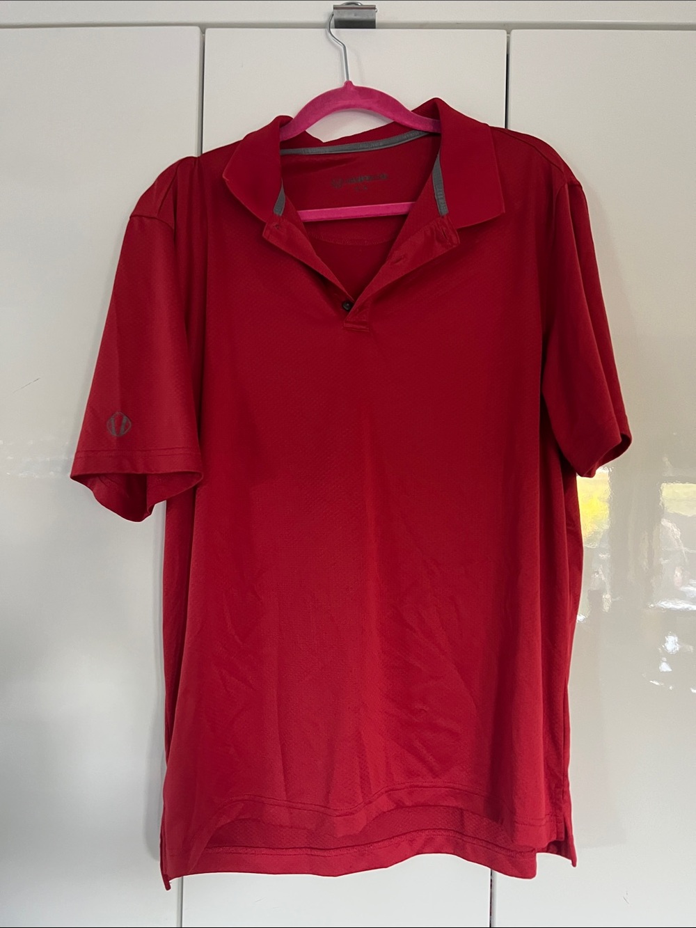 Men's Red Short-Sleeve Polo Shirt